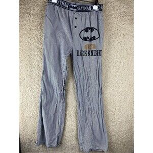 DC Comics Batman Dark Knight Mens Sz M Pinstripe Pajama Pants Elastic Waist